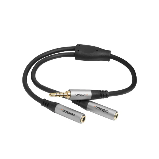 Adaptateur audio jack 3,5mm stéréo vers 2x jack 3,5mm stéréo M/F celexon PRO 0,25 m