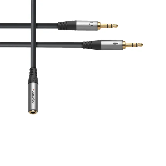 Adaptateur audio 2x jack 3,5mm stéréo vers jack 3,5mm stéréo M/F celexon PRO 0,25 m