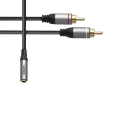 Adaptateur audio 2x RCA vers jack stéréo 3,5mm M/F celexon PRO 0,25 m