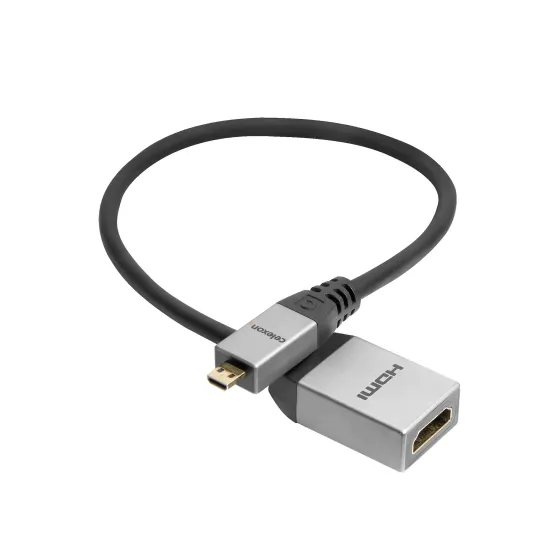 Adaptateur Micro HDMI vers HDMI-A Femelle celexon PRO avec Ethernet 2.0a/b 4K, 0,25 m