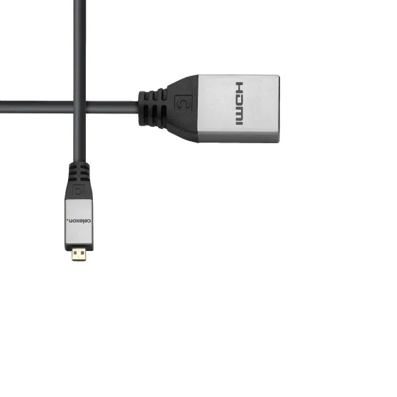 Adaptateur Micro HDMI vers HDMI-A Femelle celexon PRO avec Ethernet 2.0a/b 4K, 0,25 m