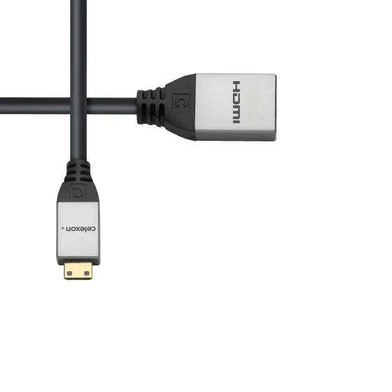 Adaptateur Mini HDMI vers HDMI-A Femelle celexon PRO avec Ethernet 2.0a/b 4K, 0,25 m