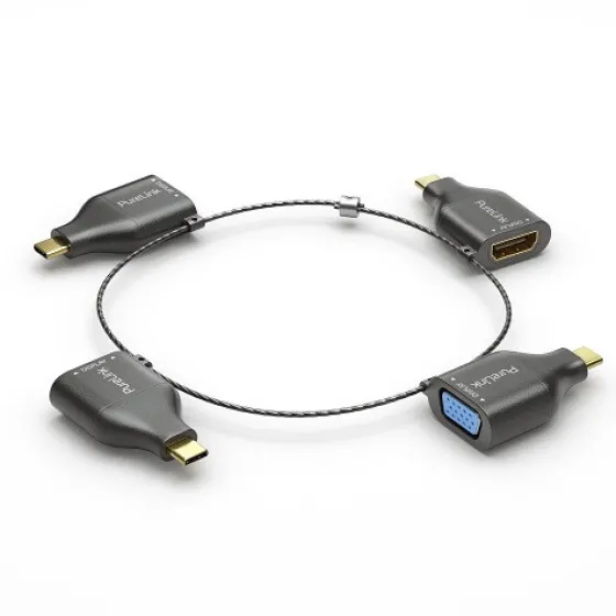 Adaptateur PureLink en anneau 4x USB-C vers mini DisplayPort, DisplayPort, HDMI et VGA