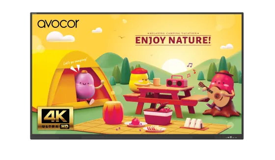 Avocor AVS-7510 Écran interactif LED IR 4K de 75 pouces de la série S, destiné aux espaces d'apprentissage modernes