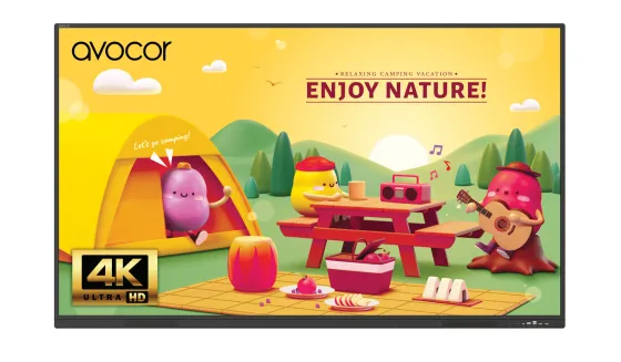 Avocor AVS-8610 Écran interactif LED IR 4K de la série S, 86 pouces, destiné aux espaces d'apprentissage modernes