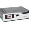 Block CVR-200 Récepteur stéréo Blu-ray avec 2 sorties audio 100 W pour le streaming et la lecture vidéo, couleur chrome argenté