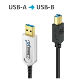 Câble à fibre optique USB 3.1 Gen2 Purelink FiberX FX-I645-020 USB-A/USB-B AOC, 10 m