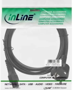 Câble d'alimentation InLine pour Notebook, connecteur 3 broches, noir, 5m