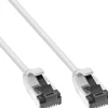 Câble ethernet Cat.8.1 InLine patch slim, U/FTP, TPE sans halogène, blanc, 0,5m