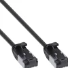 Câble ethernet Cat.8.1 InLine patch slim, U/FTP, TPE sans halogène, noir, 0,3m