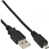 Câble Micro-USB 2.0 InLine, câble de charge rapide, USB-A mâle à Micro-B mâle, noir, 3m