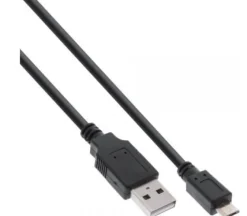 Câble Micro-USB 2.0 InLine, câble de charge rapide, USB-A mâle à Micro-B mâle, noir, 1,5m