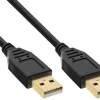 Câble USB 2.0 InLine, A vers A, noir, contacts dorés, 1m