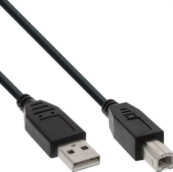 Câble USB 2.0 InLine, A vers B, noir, 0,5m