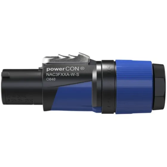 Connecteur d'alimentation Neutrik NAC3FXXA-W-S powerCON® PowerIn, bleu