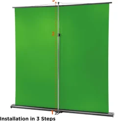 Écran à fond vert celexon ultra-mobile Chroma Key, 150 x 200cm