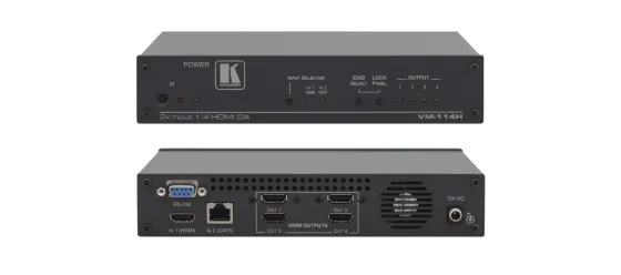 Distributeur Kramer VM-114H Amplificateur HDMI & Sélecteur HDMI/Paires Torsadées 2x1:4
