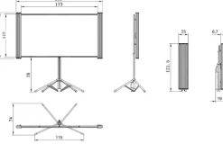 Ecran de projection sur pied celexon Mobil Expert double format 4:3/16:10 - 172 x 108 cm 80