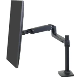 Ergotron Bras pour écran LX avec colonne haute, support de table | Taille de l'écran : 34 pouces | noir mat