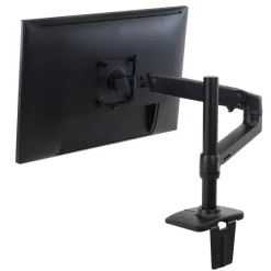 Ergotron Bras pour écran LX avec colonne haute, support de table | Taille de l'écran : 34 pouces | noir mat