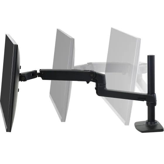 Ergotron Bras pour écran LX avec colonne haute, support de table | Taille de l'écran : 34 pouces | noir mat