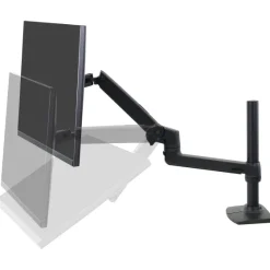 Ergotron Bras pour écran LX avec colonne haute, support de table | Taille de l'écran : 34 pouces | noir mat