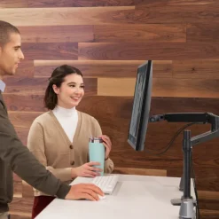 Ergotron Bras pour écran LX avec colonne haute, support de table | Taille de l'écran : 34 pouces | noir mat