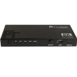 FeinTech SW212 Commutateur HDMI 2.1 2 entrées 1 sortie avec extracteur audio (Toslink et AUX)