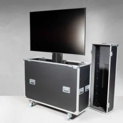 Flightcase Casetec avec élévateur électrique (support d'écran inclus) pour écran Display de 46"-55" | Capacité de charge : 60 kg