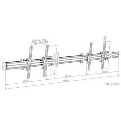 Hagor comPROnents® Menuboard Support mural pour 2 écrans 75-86