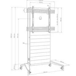 Hagor CON-Line M colonne multimédia mobile pour écran de 75 à 86 pouces avec une capacité de charge de 50 kg