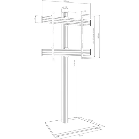Hagor CPS Freestanding Single - un système de stand autonome | diagonale d'écran 75 - 98" |
