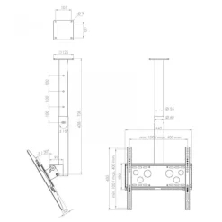 Hagor HA DH 400 - 700 S - Support plafond pour écran simple - 32-50