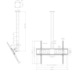 Hagor HA DH 900 -1600 L - Support plafond pour écran simple - 55-75