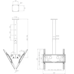 Hagor HA DH Duo S - Support plafond dos-à-dos pour écran - 32-50
