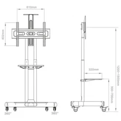 Hagor HP Twin Stand - système de support mobile - 32-55