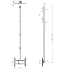Hagor PLD Support de plafond simple 49 - 65