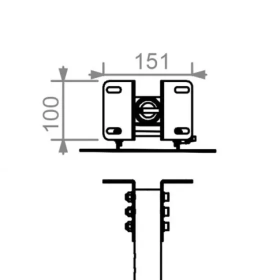 Hagor PLD Support de plafond simple 49 - 65" | 124 - 165 cm diagonale d'écran, VESA max.600x600