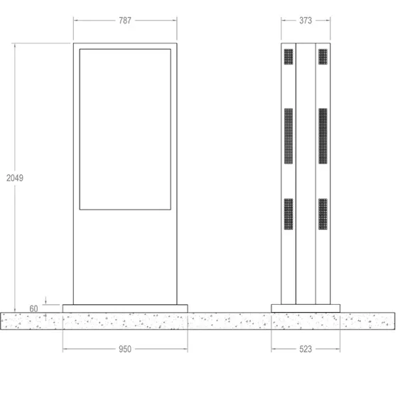 Hagor ScreenOut Pro-OH55 Support extérieur dos à dos pour la série Samsung OH55