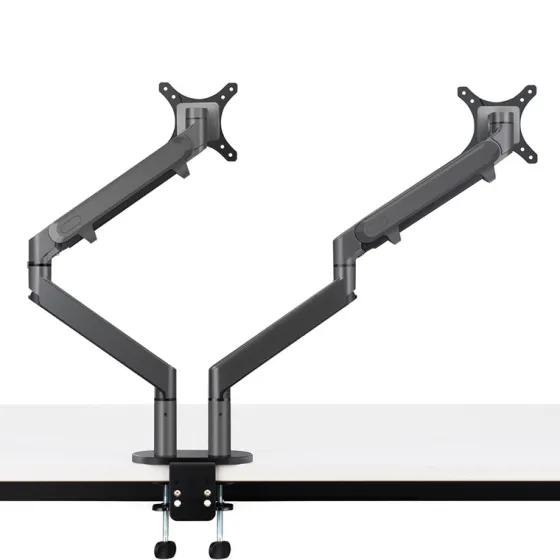 Hagor Support de table Gasliftarm Dual 2x 15-27" | max. VESA 100x100 | Charge réglable 2x 1,5-9kg