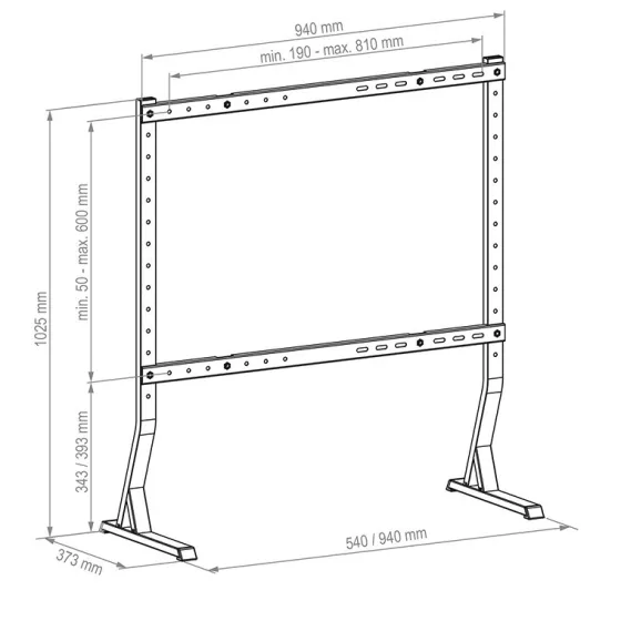 Hagor Support pour tablette BL XXL Support de table pour écrans de 75 à 86 pouces de diagonale