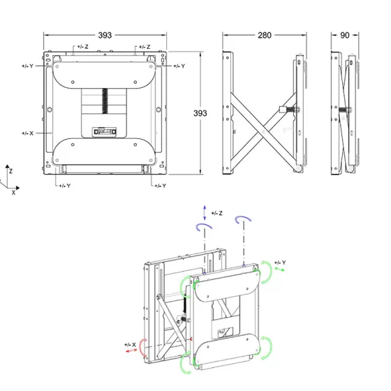 Hagor VWH-1 Small Support pour mur d'images - 32"-40", 200x200, 25kg