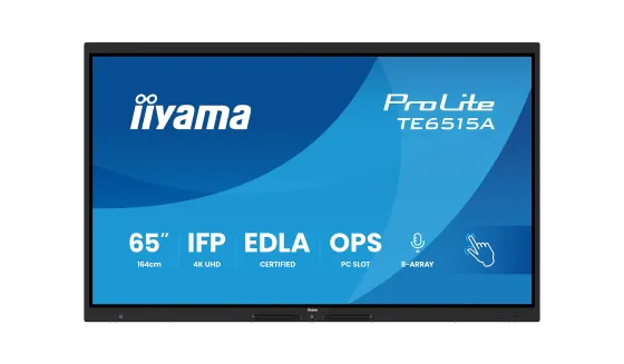 iiyama Écran interactif ProLite TE6515A-B1AG 65 pouces 4K UHD certifié Google EDLA