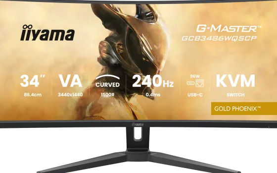iiyama G-MASTER GCB3486WQSCP-B1 Écran incurvé Gold Phoenix 34" avec taux de rafraîchissement de 240 Hz et temps de réponse de 0,4 ms