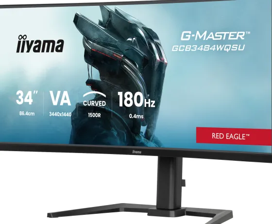 iiyama G-MASTER GCB3484WQSU-B1 Écran incurvé 34" Gaming Red Eagle avec taux de rafraîchissement de 180Hz & temps de réponse de 0,4 ms
