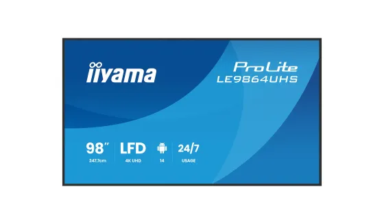 iiyama ProLite LE9864UHS-B1AG Écran d'affichage numérique 4K UHD 98 pouces avec options avancées de contrôle et de connectivité