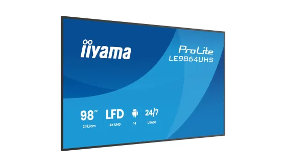 iiyama ProLite LE9864UHS-B1AG Écran d'affichage numérique 4K UHD 98 pouces avec options avancées de contrôle et de connectivité