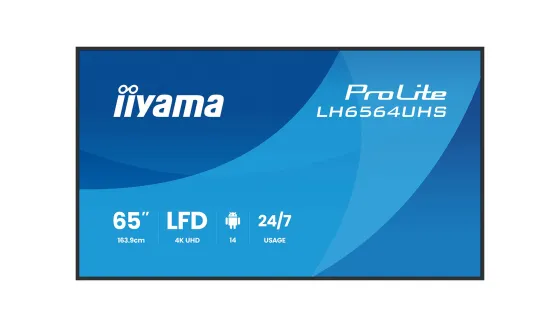 iiyama ProLite LH6564UHS-B1AG Écran d'affichage numérique 4K UHD 65 pouces avec options avancées de contrôle et de connectivité