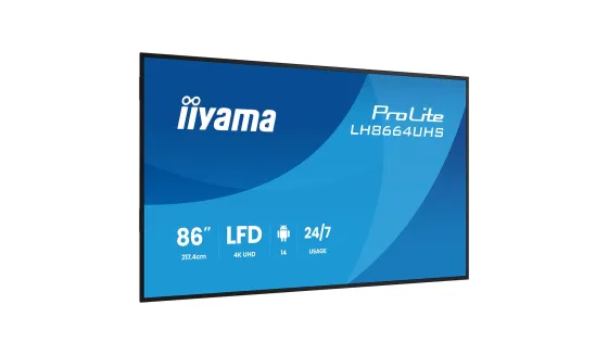 iiyama ProLite LH8664UHS-B3AG Écran d'affichage numérique professionnel 4K UHD 86 pouces