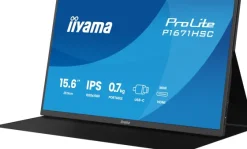 iiyama ProLite P1671HSC-B1 moniteur IPS Full HD 16 pouces avec station d'accueil USB-C, haut-parleurs intégrés et housse en cuir